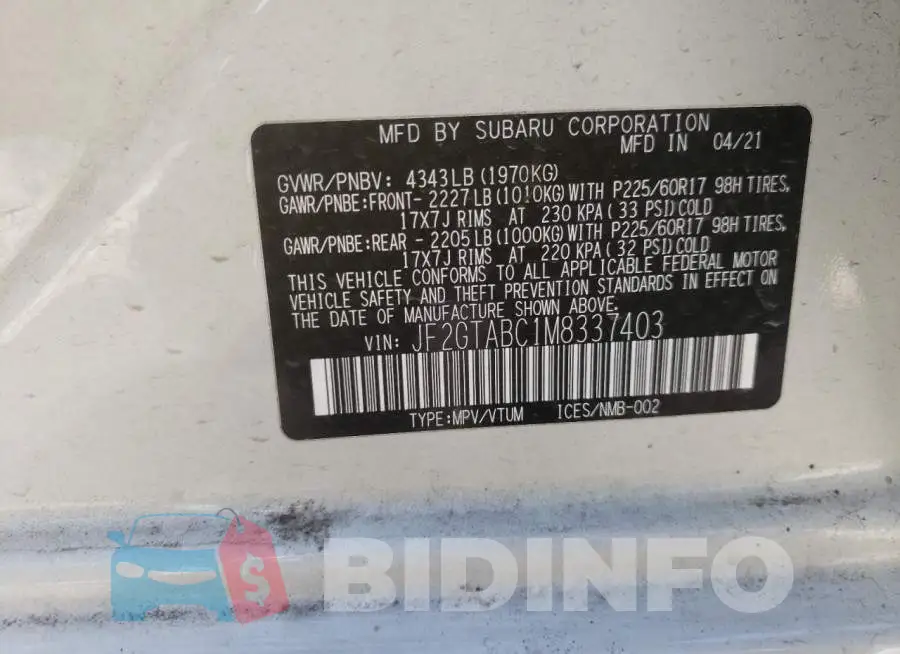 JF2GTABC1M8337403 Photo# 10