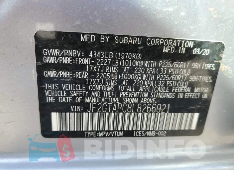 JF2GTAPC8L8266921 Photo# 10