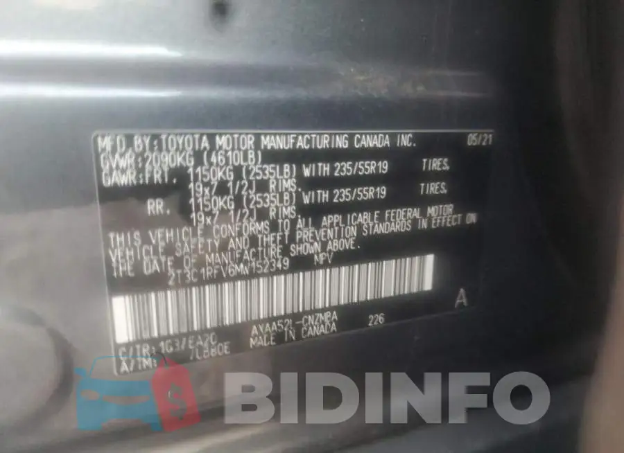 2T3C1RFV6MW152349 Photo# 10