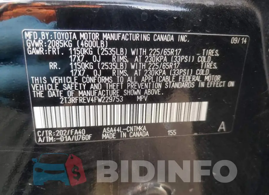 2T3RFREV4FW229753 Photo# 10