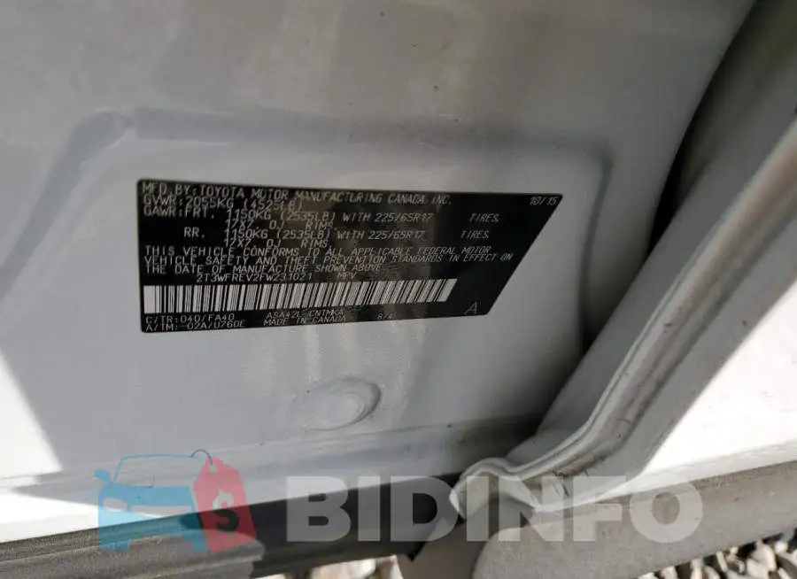 2T3WFREV2FW231021 Photo# 12