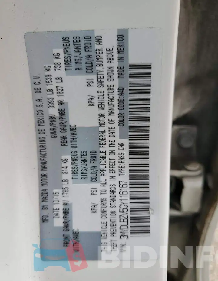 3MYDLBZV5GY116167 Photo# 12