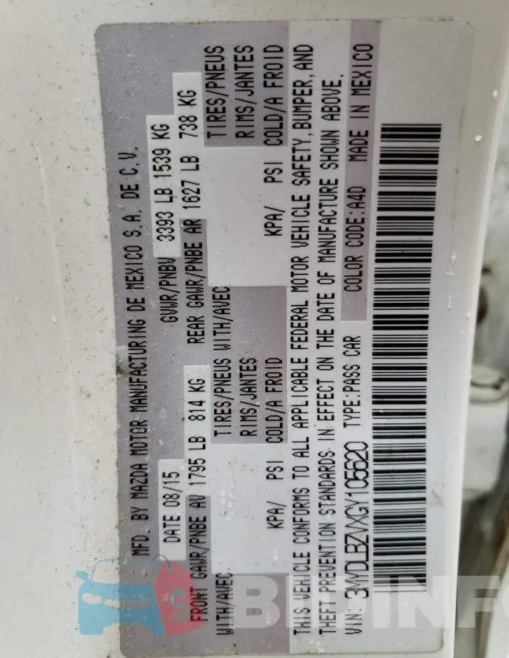 3MYDLBZVXGY105620 Photo# 10