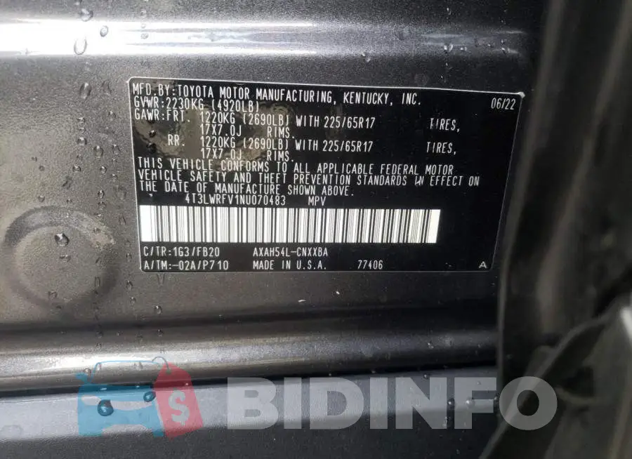4T3LWRFV1NU070483 Photo# 10