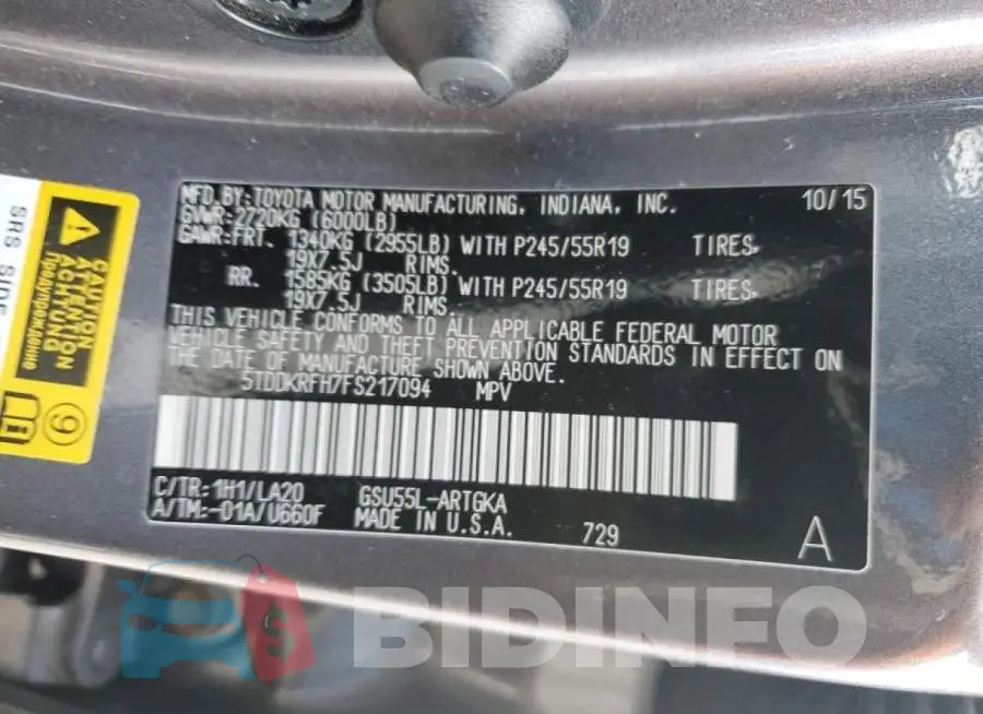 5TDDKRFH7FS217094 Photo# 13