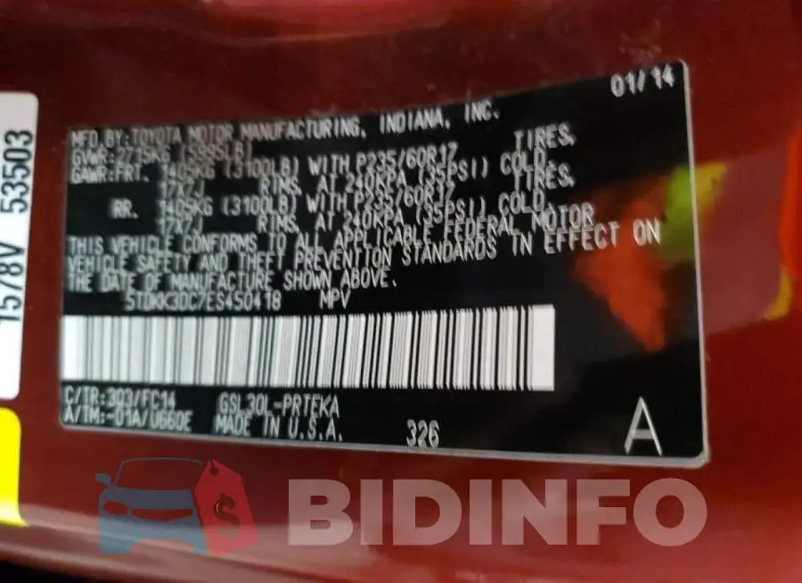 5TDKK3DC7ES450418 Photo# 10