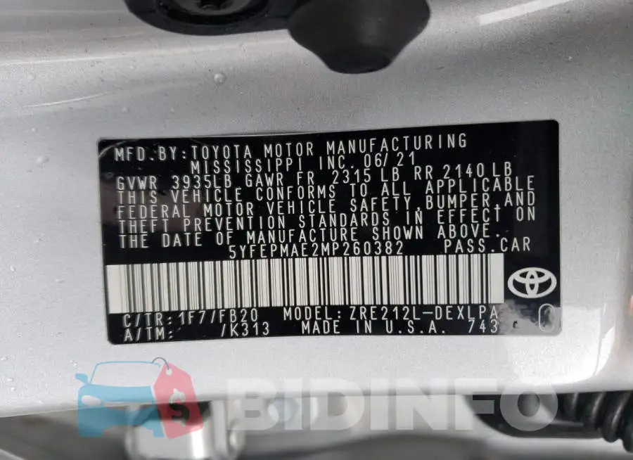 5YFEPMAE2MP260382 Photo# 13