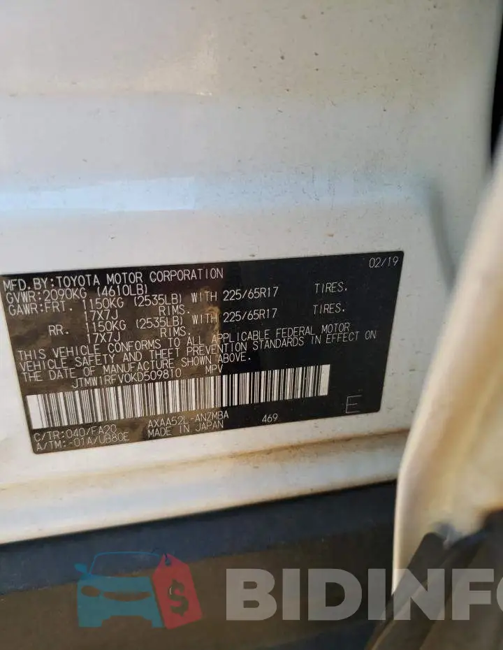 JTMW1RFV0KD509810 Photo# 13
