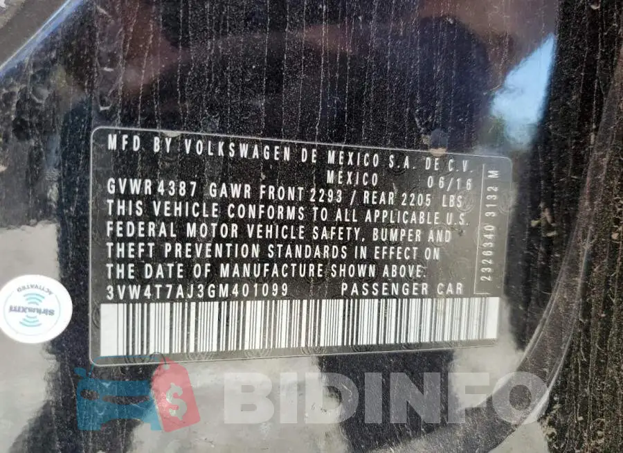 3VW4T7AJ3GM401099 Photo# 10