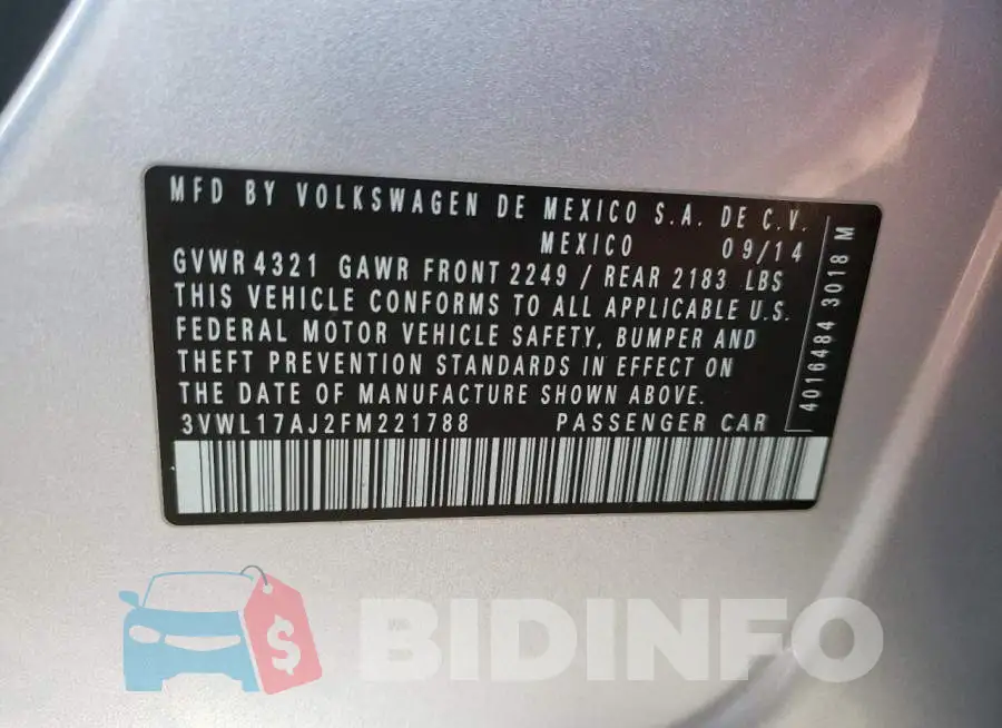 3VWL17AJ2FM221788 Photo# 10