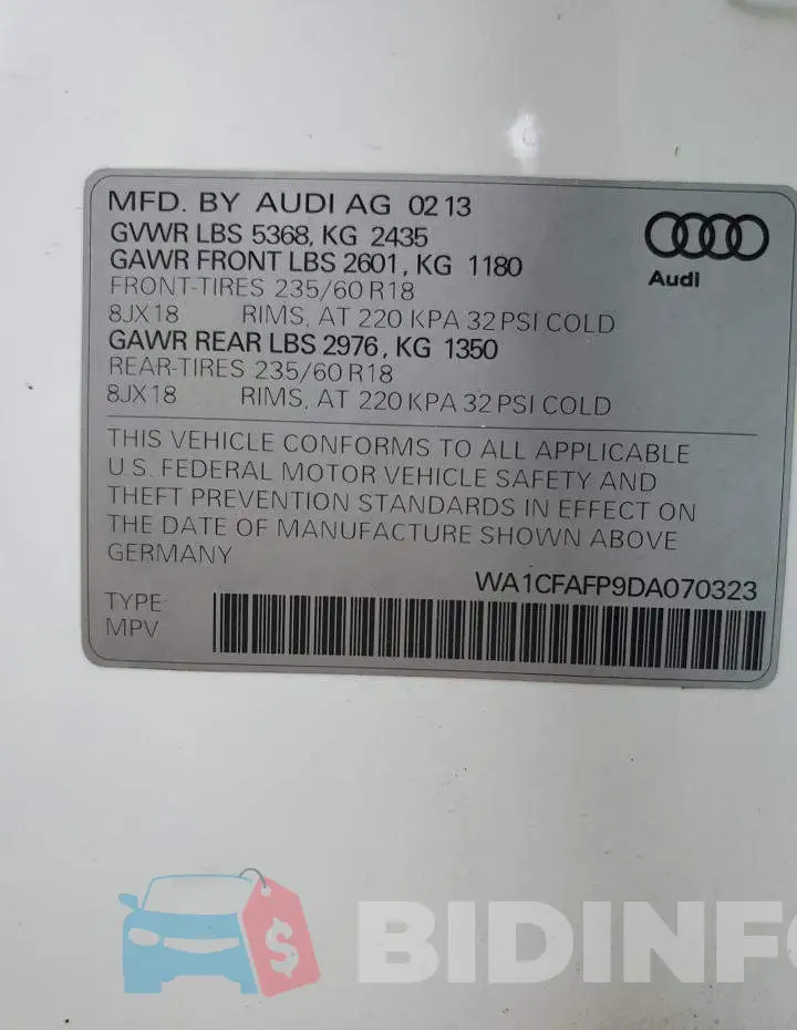 WA1CFAFP9DA070323 Photo# 13