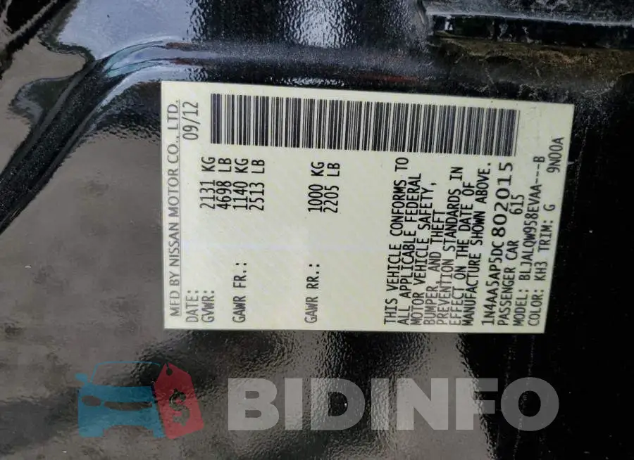 1N4AA5AP5DC802015 Photo# 10