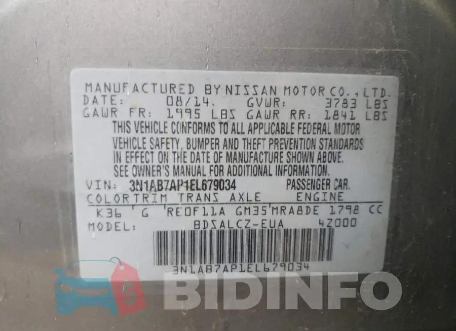 3N1AB7AP1EL679034 Photo# 10