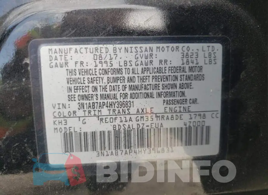3N1AB7AP4HY396831 Photo# 12