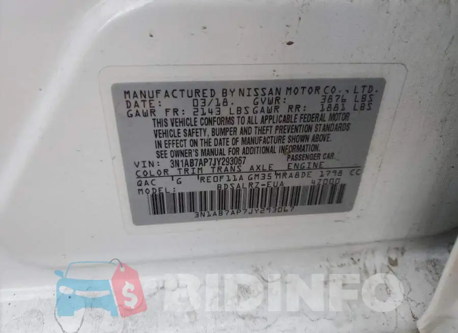 3N1AB7AP7JY293067 Photo# 12