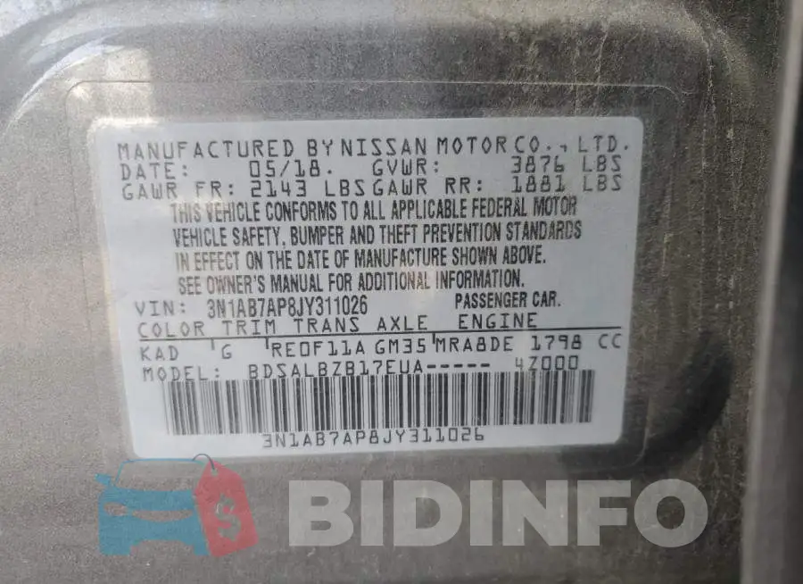3N1AB7AP8JY311026 Photo# 12
