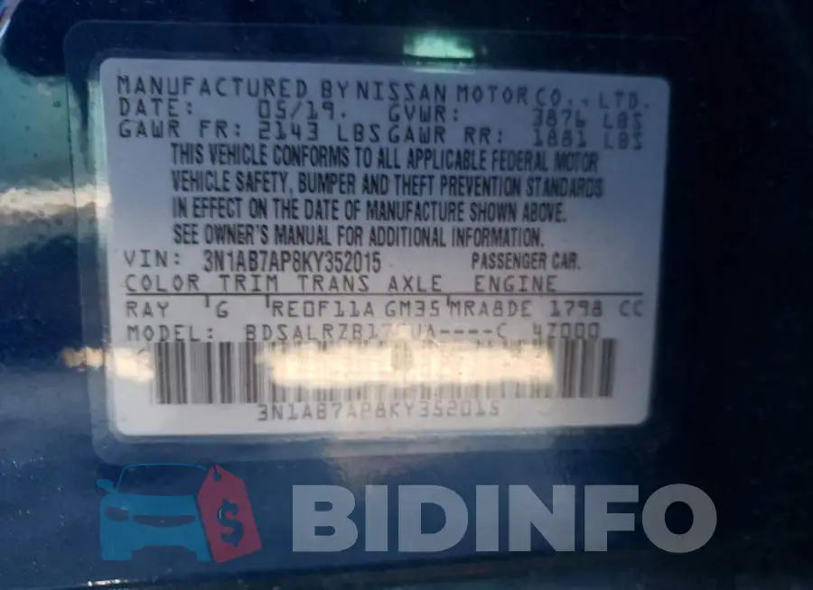 3N1AB7AP8KY352015 Photo# 13