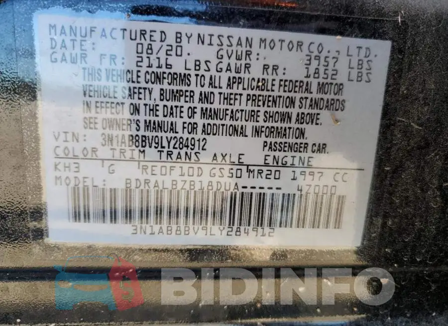 3N1AB8BV9LY284912 Photo# 13