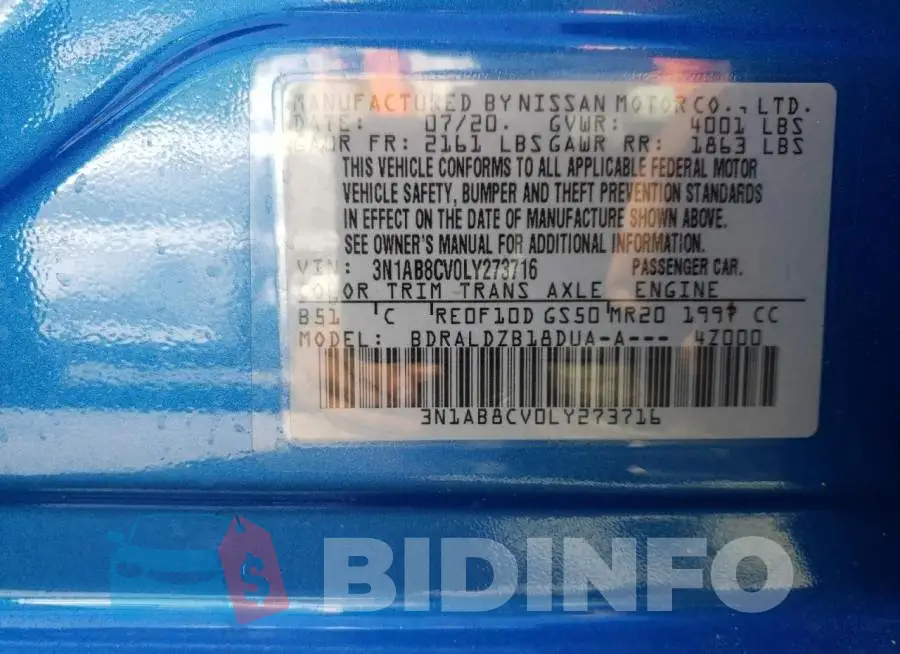 3N1AB8CV0LY273716 Photo# 10
