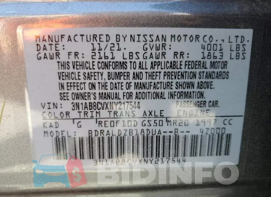 3N1AB8CVXNY217544 Photo# 10