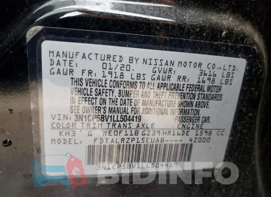 3N1CP5BV1LL504419 Photo# 13