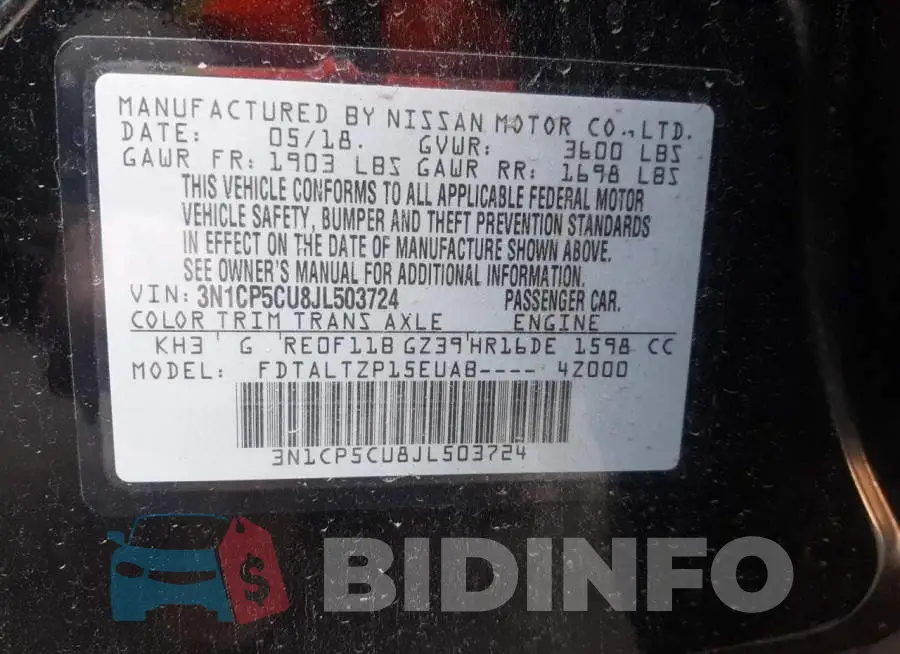 3N1CP5CU8JL503724 Photo# 13