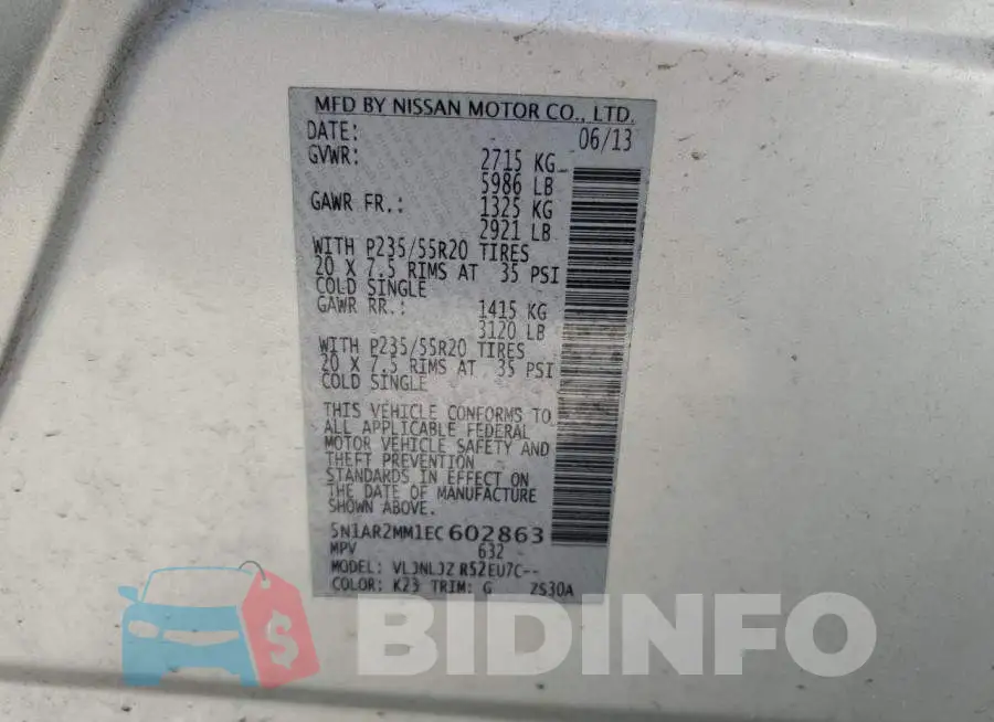 5N1AR2MM1EC602863 Photo# 10