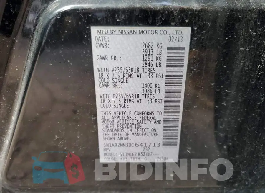 5N1AR2MM3DC641713 Photo# 13
