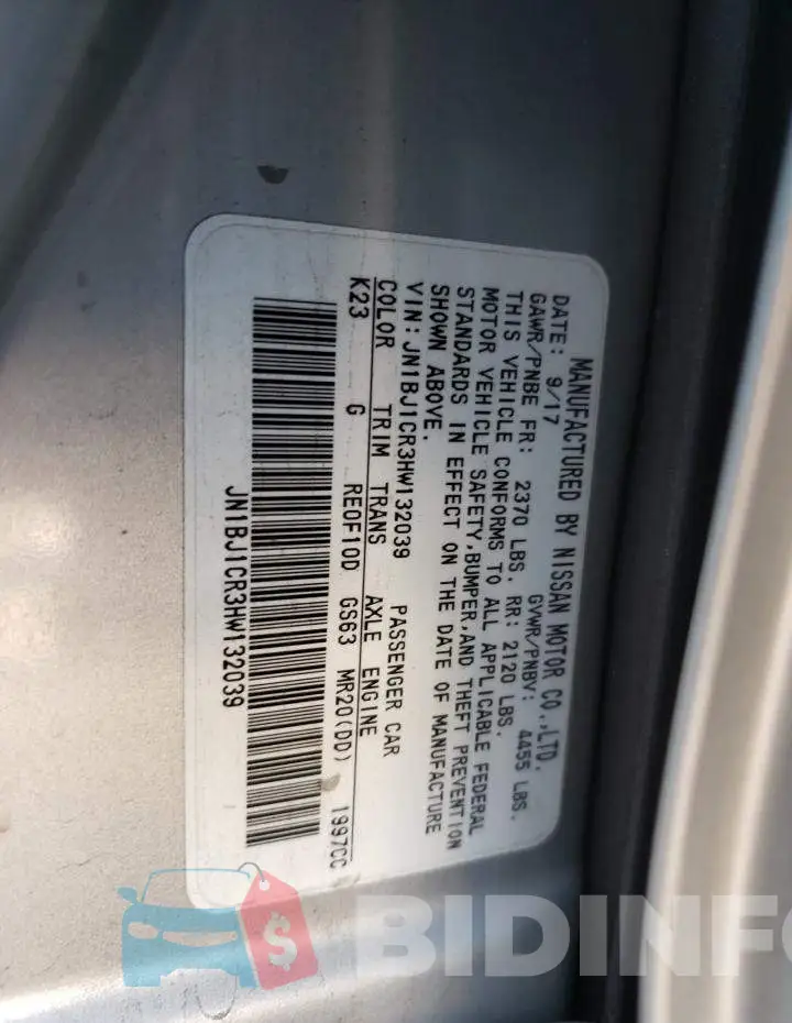 JN1BJ1CR3HW132039 Photo# 10