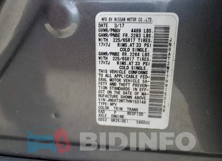 JN8AT2MT7HW150146 Photo# 13