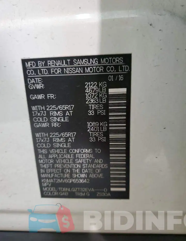 KNMAT2MV6GP653642 Photo# 12