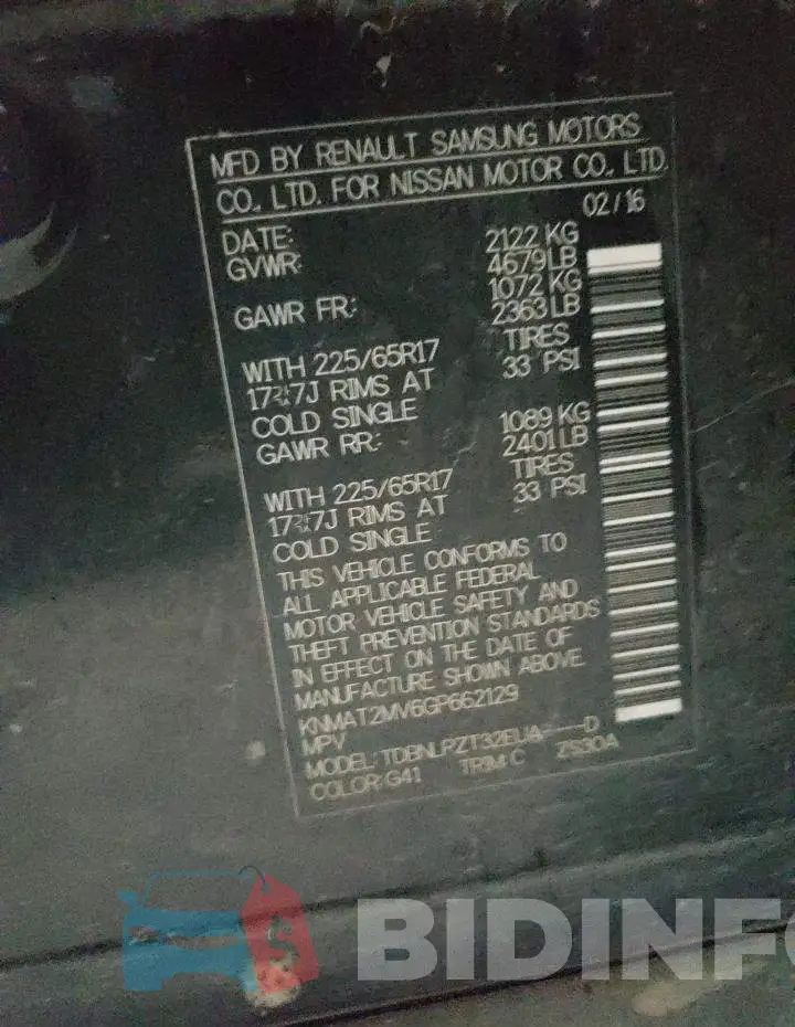 KNMAT2MV6GP662129 Photo# 10