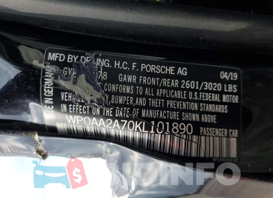WP0AA2A70KL101890 Photo# 12