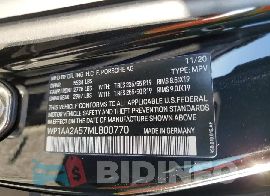 WP1AA2A57MLB00770 Photo# 12