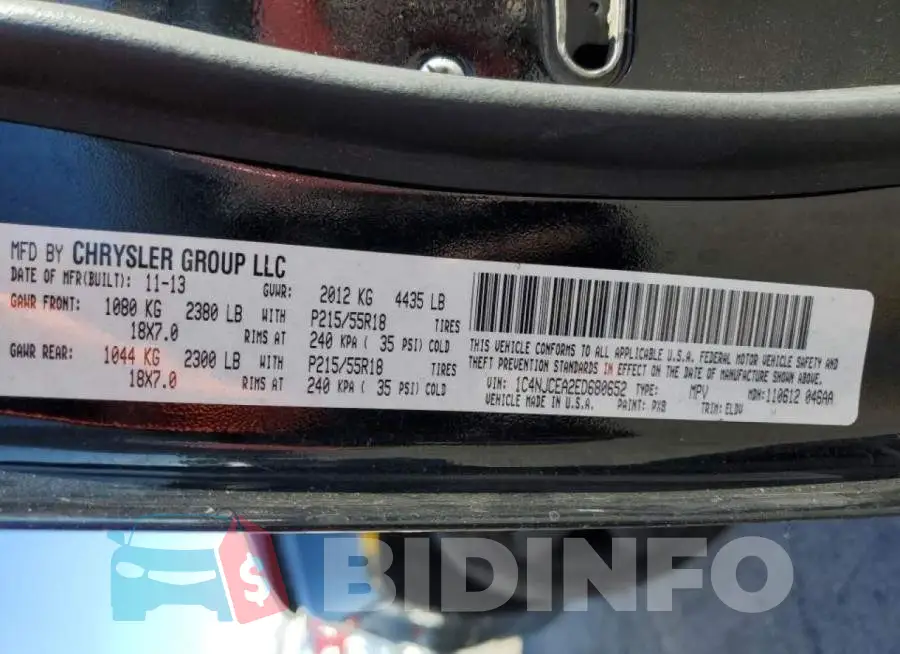 1C4NJCEA2ED680652 Photo# 12