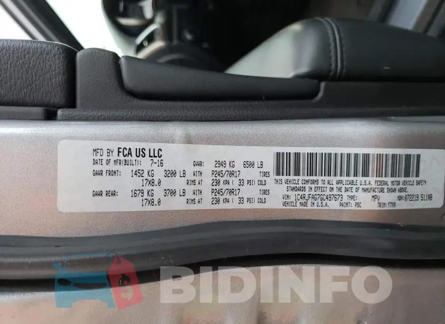 1C4RJFAG7GC497673 Photo# 14