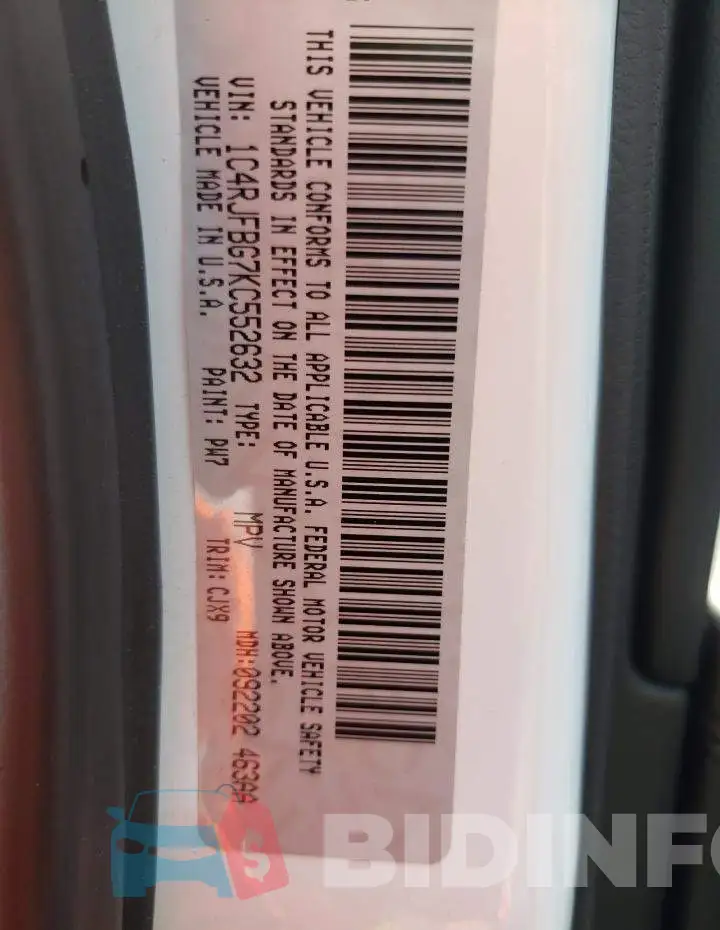 1C4RJFBG7KC552632 Photo# 10