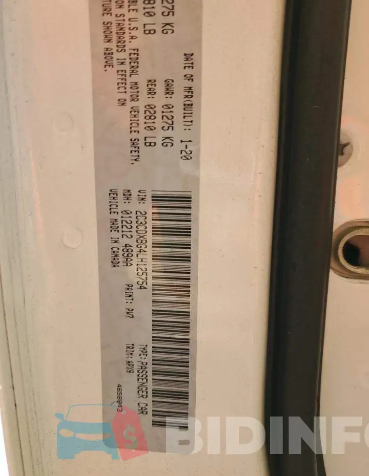 2C3CDXBG4LH125754 Photo# 10