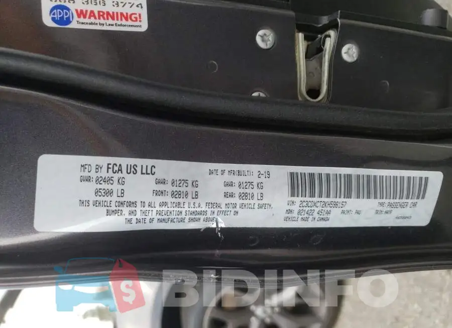 2C3CDXCT2KH598157 Photo# 12