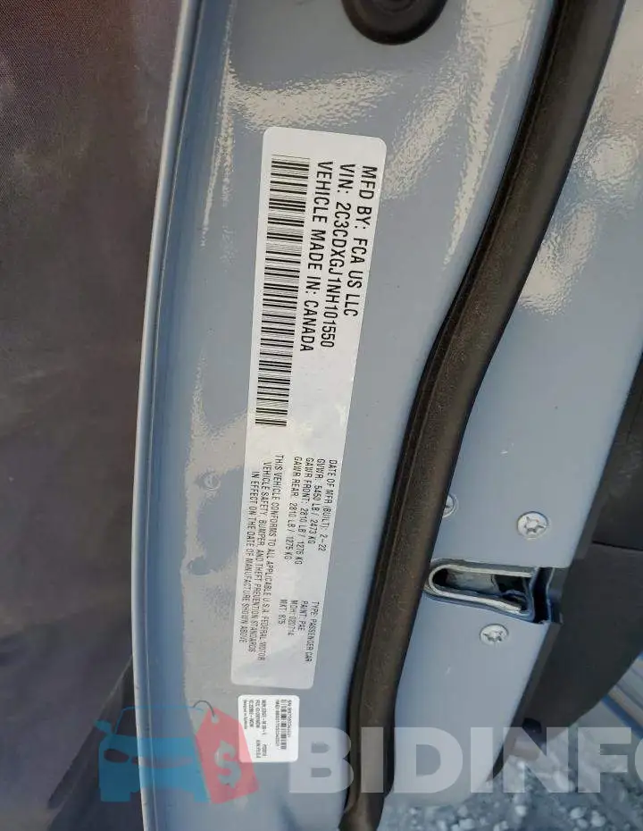 2C3CDXGJ1NH101550 Photo# 10