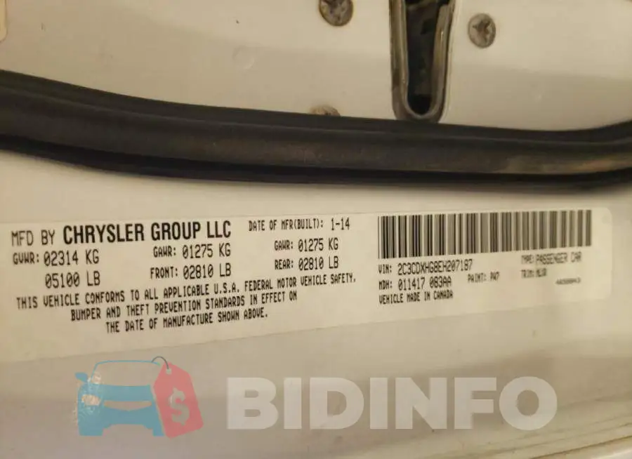 2C3CDXHG8EH207187 Photo# 10