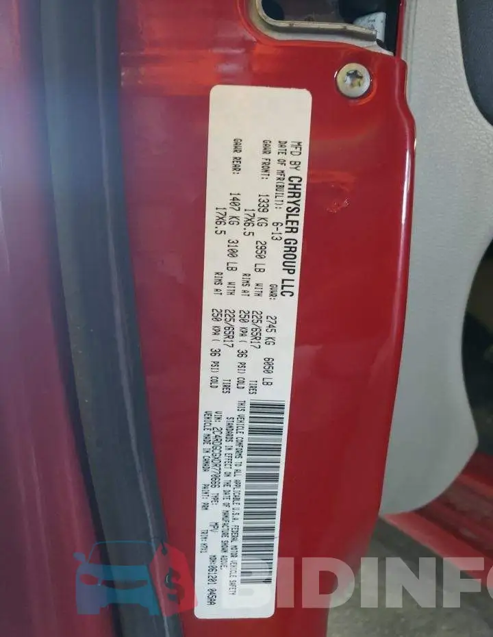 2C4RDGCGXDR770666 Photo# 10