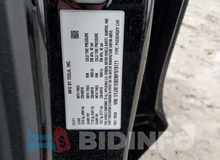 5YJ3E1EB2MF979171 Photo# 12