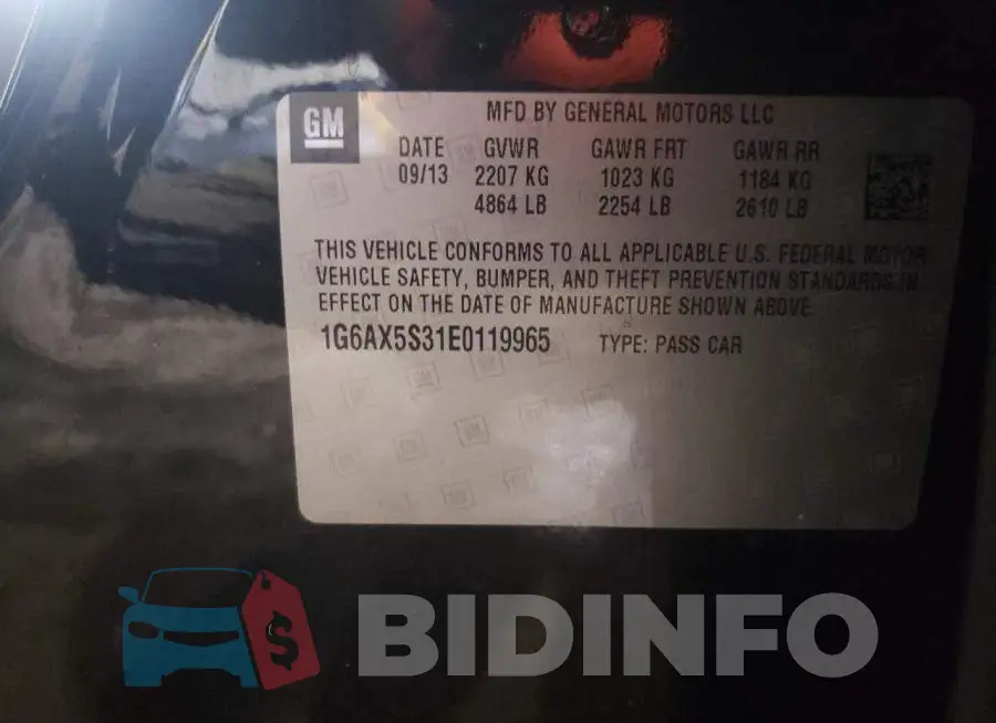 1G6AX5S31E0119965 Photo# 10
