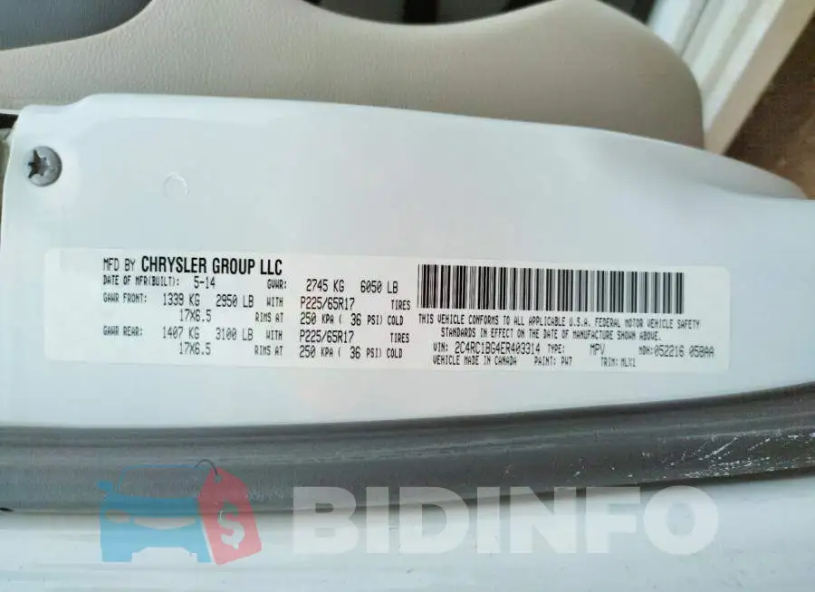 2C4RC1BG4ER403314 Photo# 10