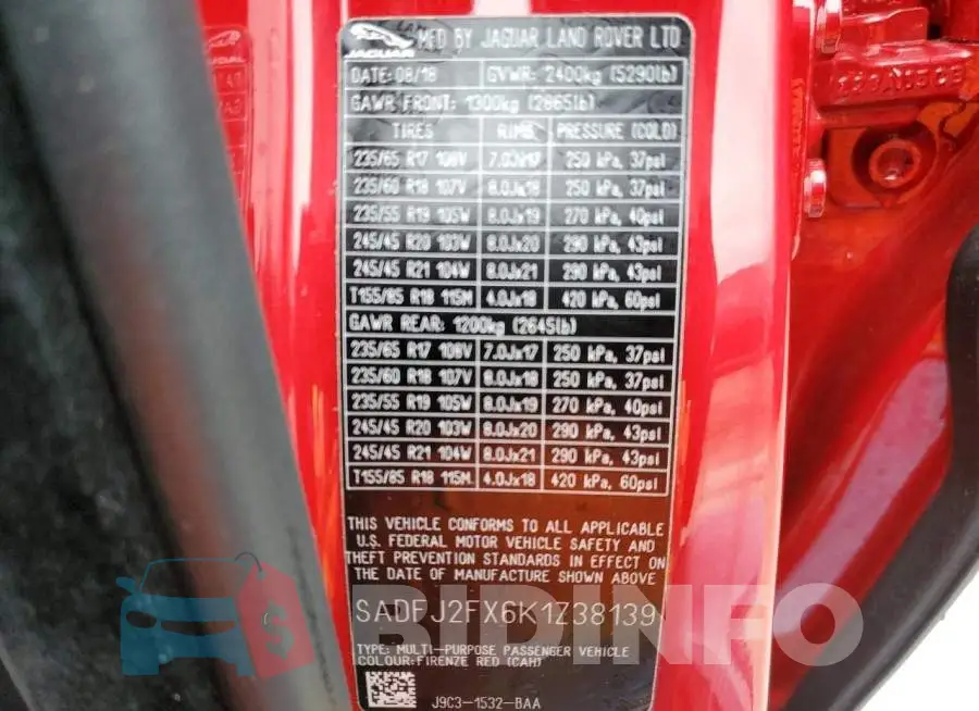 SADFJ2FX6K1Z38139 Photo# 13