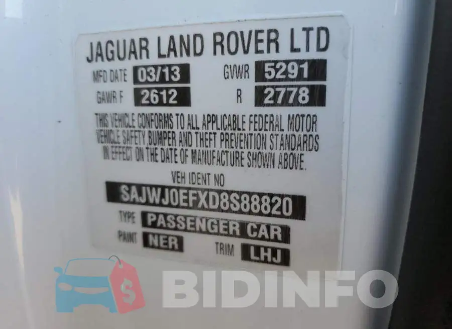 SAJWJ0EFXD8S88820 Photo# 12