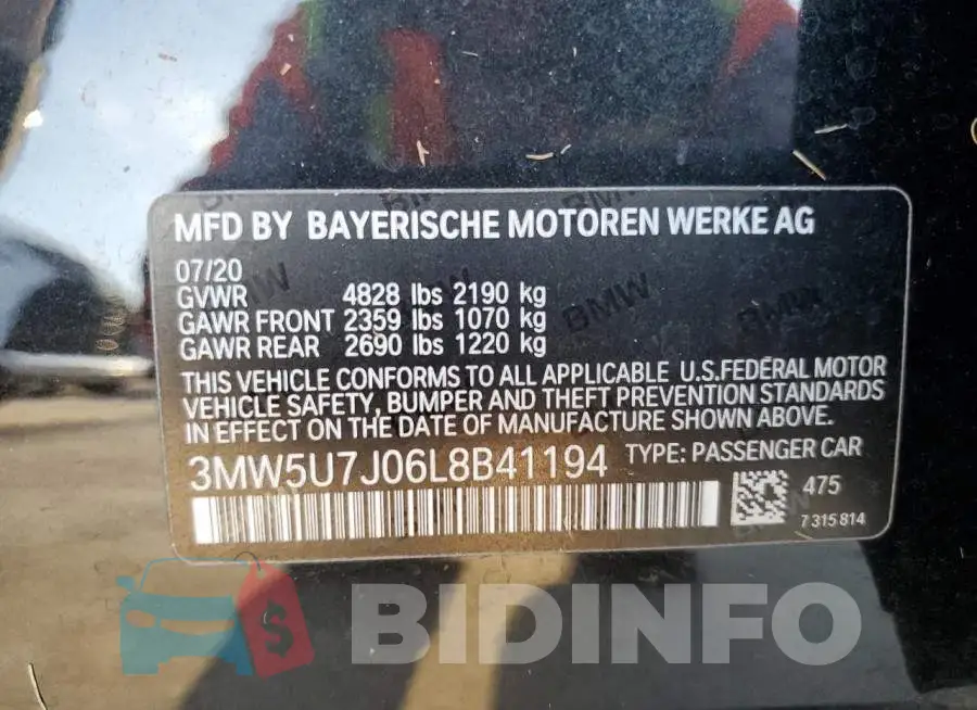 3MW5U7J06L8B41194 Photo# 10