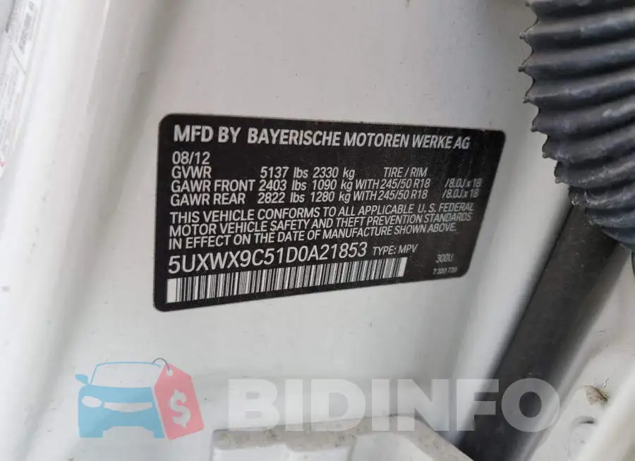 5UXWX9C51D0A21853 Photo# 13