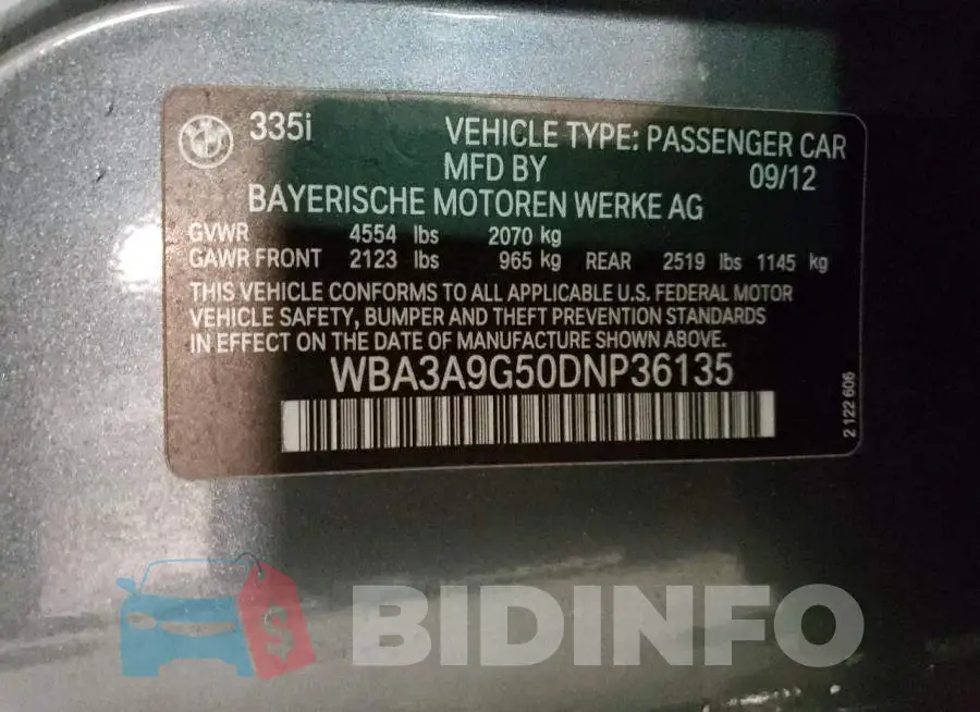 WBA3A9G50DNP36135 Photo# 12